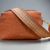 Abro ‘Kaia’ Raffia Shoulder Bag Orange>Women Bags