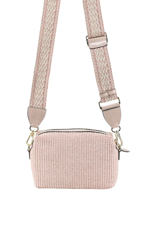 Abro ‘Kaia’ Raffia Shoulder Bag Blush>Women Bags