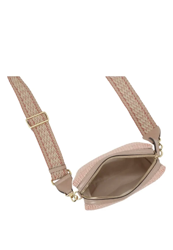 Abro ‘Kaia’ Raffia Shoulder Bag Blush>Women Bags