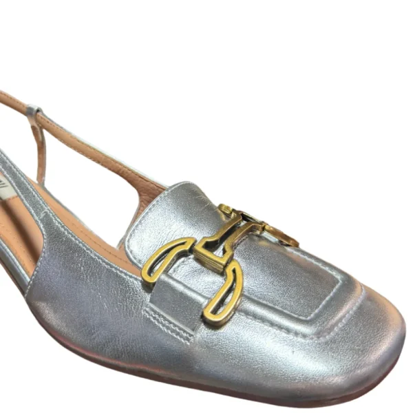 Bibi Lou 'Renee' Silver Sling Back>Women Heels