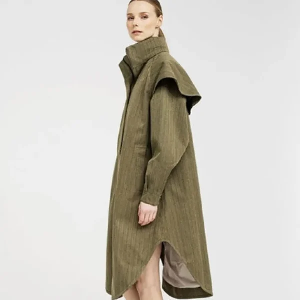 BRGN 'Tyfon Green Tweed' Coat>Women Coats & Jackets