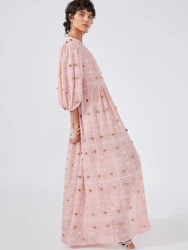 Hayley Menzies GITANA EMBROIDERED VISCOSE VOLUME MAXI DRESS>Women Dresses & Jumpsuits