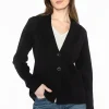 Kinross Cashmere Houndstooth Notch Collar Cardigan>Women Knitwear