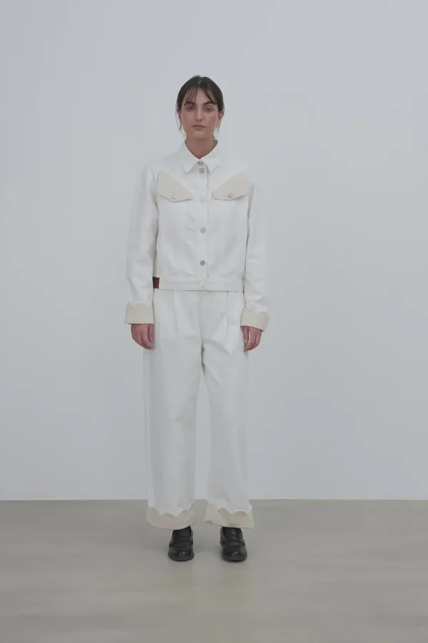 Stella Nova Two-Toned Cotton Pants>Women Trousers